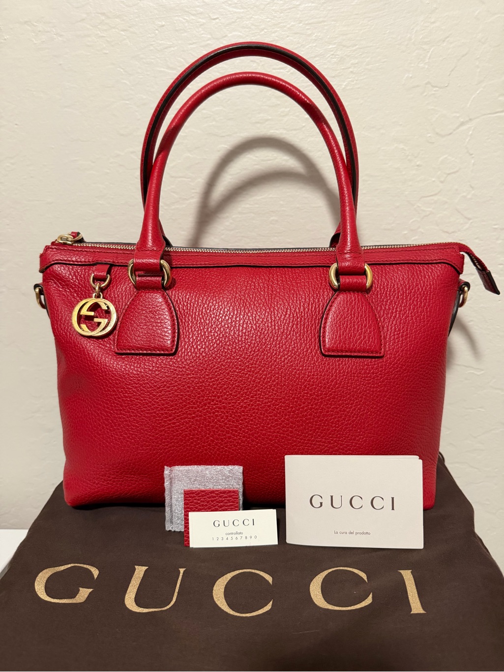 Gucci Red Calfskin Satchel